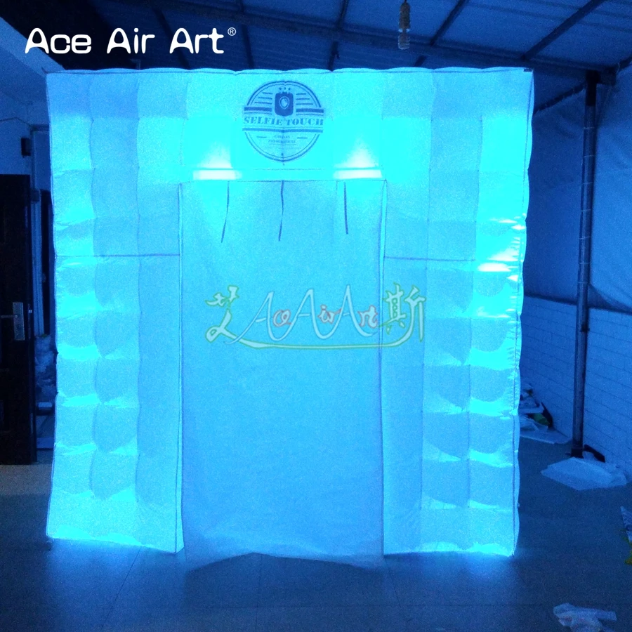 Надувная фотобудка со светодиодной подсветкой 2 4 м с Складными дверцами и