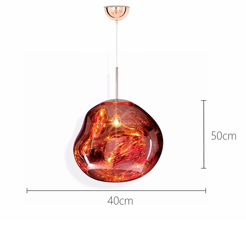 Скандинавский Светодиодный Люстра Освещение Лофт подвесной светильник спальня дом деко расплава Лава подвесные светильники блеск люстры светильники - Цвет абажура: Red 40CM