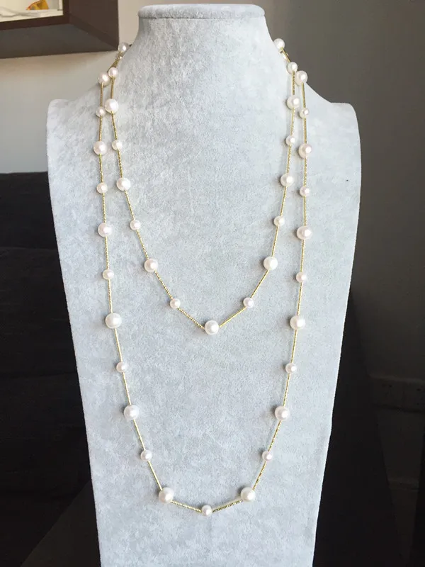 Женское Ожерелье с жемчугом Taihu длинное ожерелье со звездой из чистого серебра 925