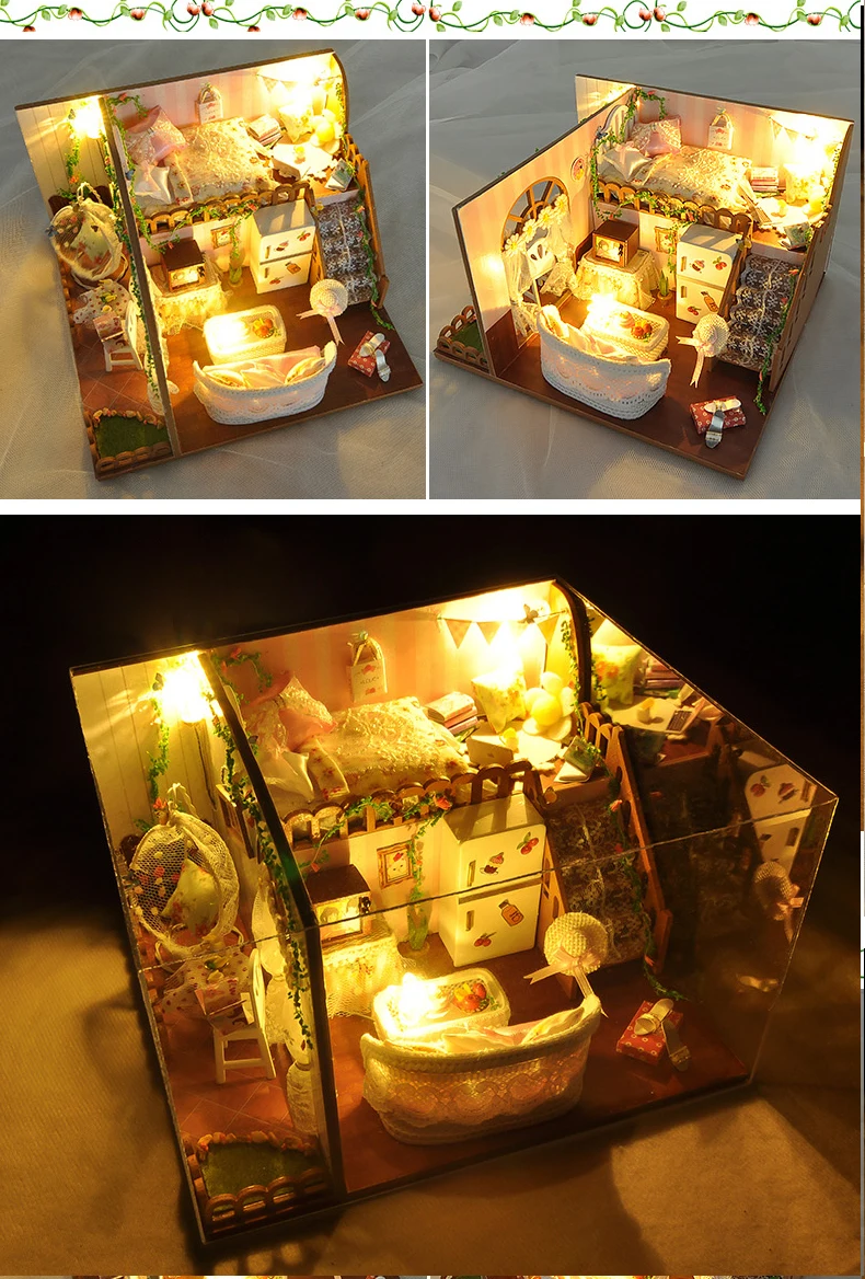 Cutebee кукольный дом мебель миниатюрный кукольный домик DIY миниатюрный дом комната коробка театр игрушки для детей DIY кукольный домик TD12