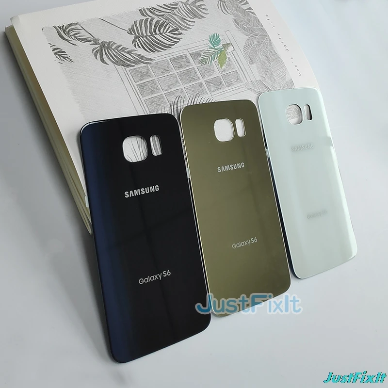Для SAMSUNG Galaxy S6 G920 G920F Задняя крышка батареи Дверь стеклянная корпуса чехол замена