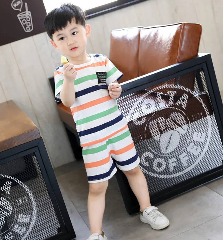 for 3-4t kids clothes summer baby T-shirt two-piece suit cotton boy girl cartoon children's clothing new boys | Детская одежда и