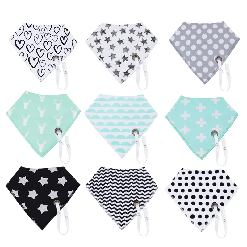 Muslinlife 2018 New Baby Boys Girl Bibs Cotton Bandana Bib Newborn Fashion Soft Burp Clothes With Pacifier Chain (36+Available) | Детская