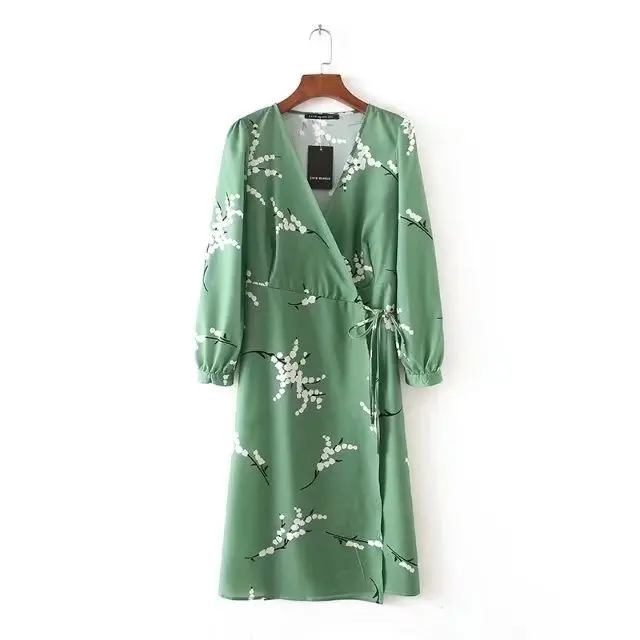 Женское пляжное платье с цветочным принтом Boho повседневное Свободное v образным