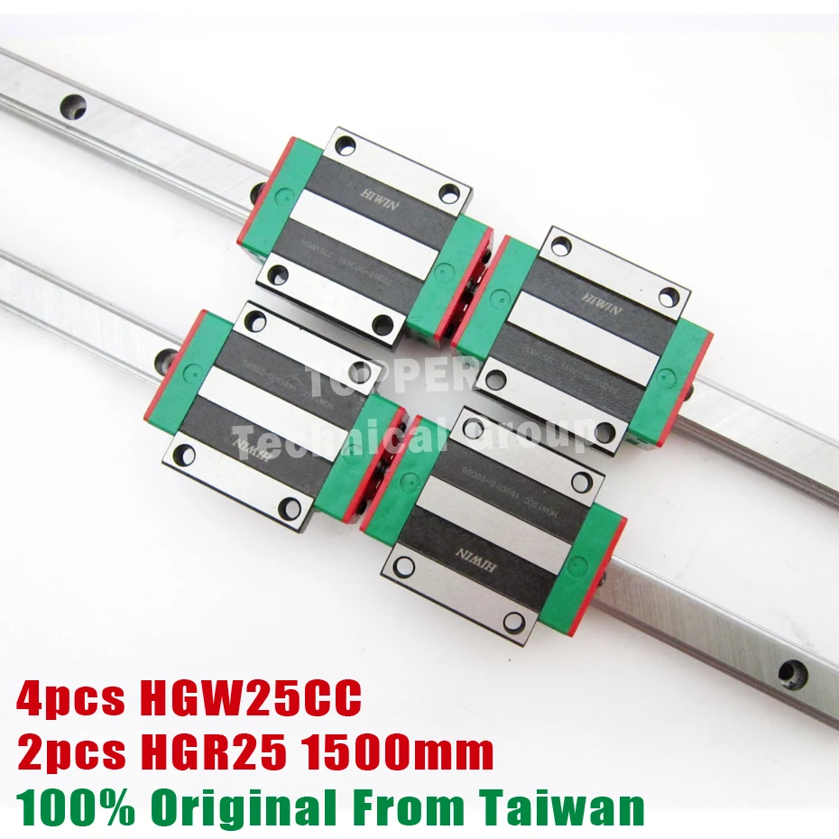 HIWIN HGW25CC линейный направляющий блок с HGR25 1500 мм направляющие 25 Высокоэффективная