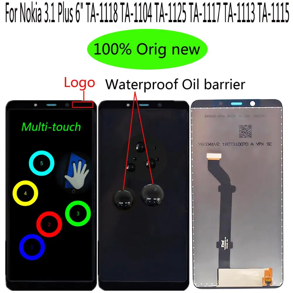 Shyueda " для Nokia 3,1 Plus TA-1118 TA-1104 TA-1125 TA-1117 TA-1113 TA-1115 TA-ЖК-дисплей сенсорный экран дигитайзер