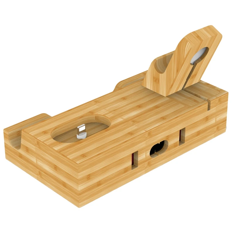 Многофункциональная бамбуковая подставка для зарядки мобильного телефона