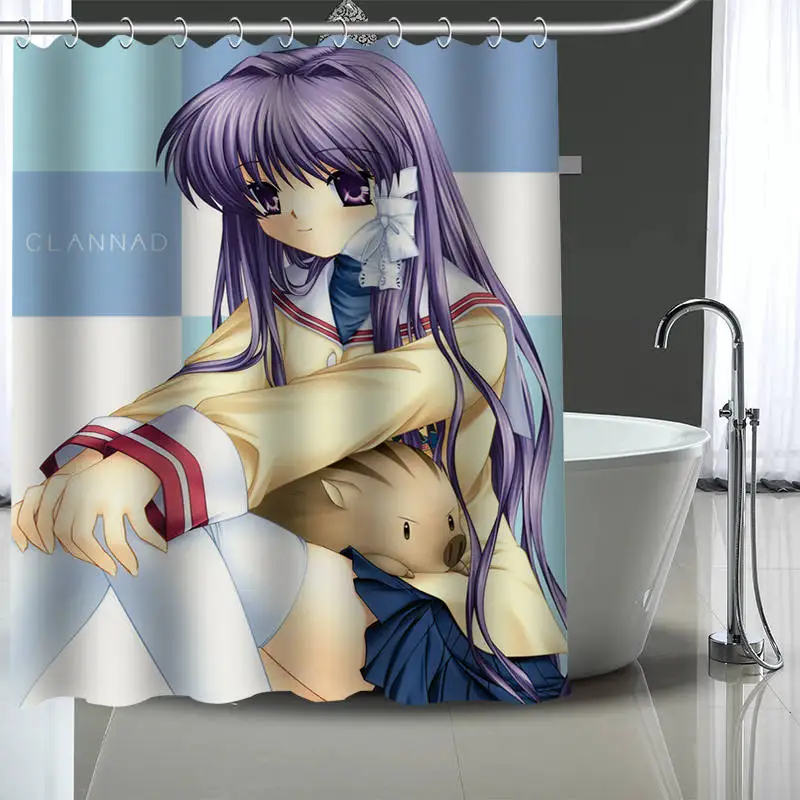 Новинка занавески Clannad на заказ для ванной из полиэстера водонепроницаемая