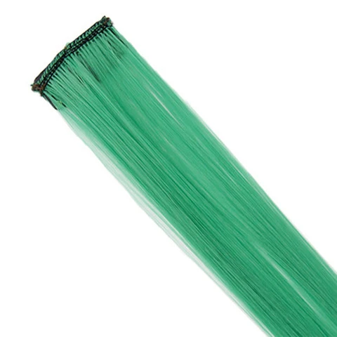 Sallyhair волосы на заколках 20 дюймов цельные шиньоны розовый синий фиолетовый цвет синтетические длинные шелковистые прямые волосы для наращивания женщин - Цвет: Grass green
