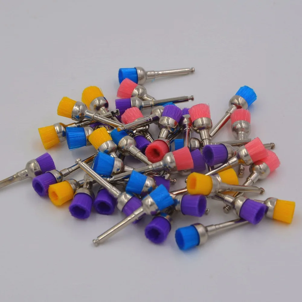 

100 Pcs/Set Dental Nylon Small Latch/Taper Polishing Polisher Prophylaxis Polish Brush/Cup/Bowl Mixed Color
