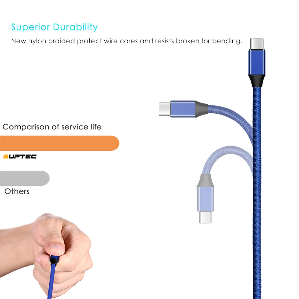 Кабель USB Type C SUPTEC Премиум плетеный шнур 2 4 А адаптер для быстрой зарядки Xiaomi Huawei