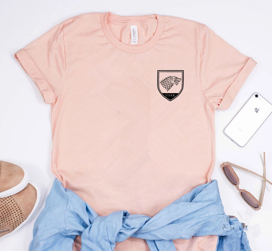 2019 Новое поступление Дом STARK sigil рубашка Игра престолов Футболка Модный получил