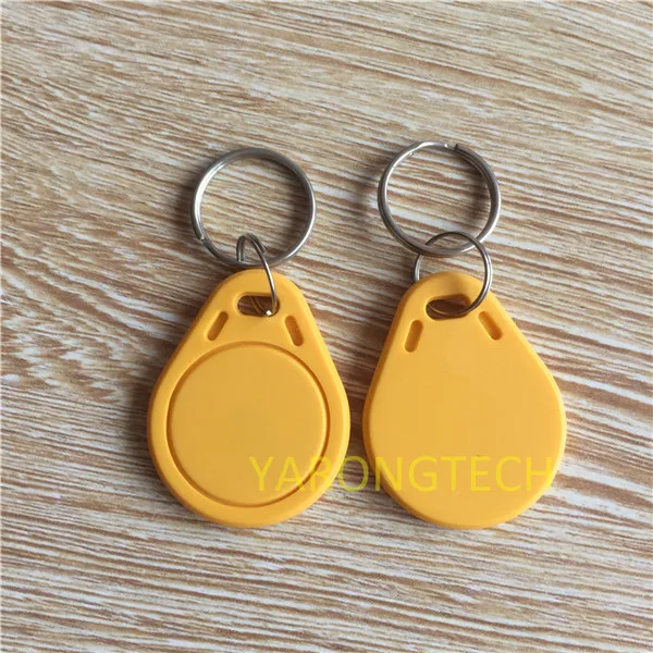 MIFARE классический 1K fob 13,56 mhz RFID тег ABS ISO 14443A ключ 8 цветов(упаковка из 100 - Цвет: Цвет: желтый