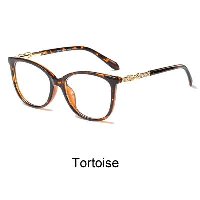 Tortoise Ralferty, роскошная кристальная оправа для очков, женские дизайнерские блестящие очки, оправа для очков, оптическая близорукость, нулевая точка, прозрачные очки F95162 - Цвет оправы: Tortoise