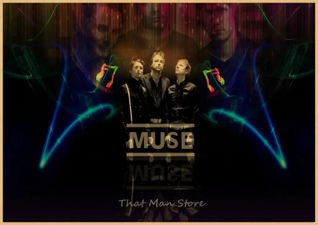 Muse poster.muse rock music vintage retro poster kraft paper decorative wall sticker - Цвет: Цвет: желтый