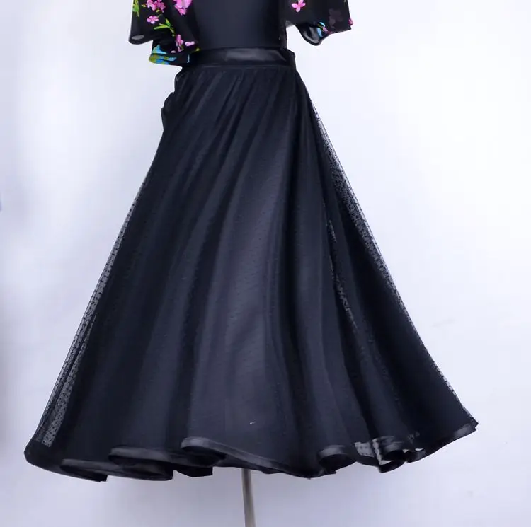 

standard dance modern three layers big swing practice skirt