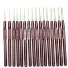 Горячая 16 шт. ABS ручка вязальные крючки ручка Вязание набор игл для Crochetings и фалангах 0,5 мм-2,5 мм 16 Размеры