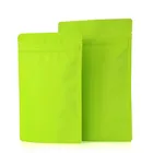 Оптовая продажа, матовый зеленый пакет с застежкой-молнией из алюминиевой фольги, пакет для упаковки закусок, печенья, кофе, дой-Пак, подарочный пакет из зеленой фольги