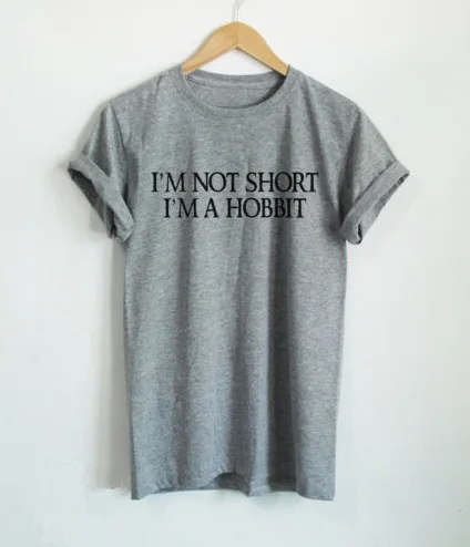 Футболки I'm mot короткий I "m a hobbit moletom do tumblr, серые топы, эстетические футболки tumblr гранж, топ, серая футболка