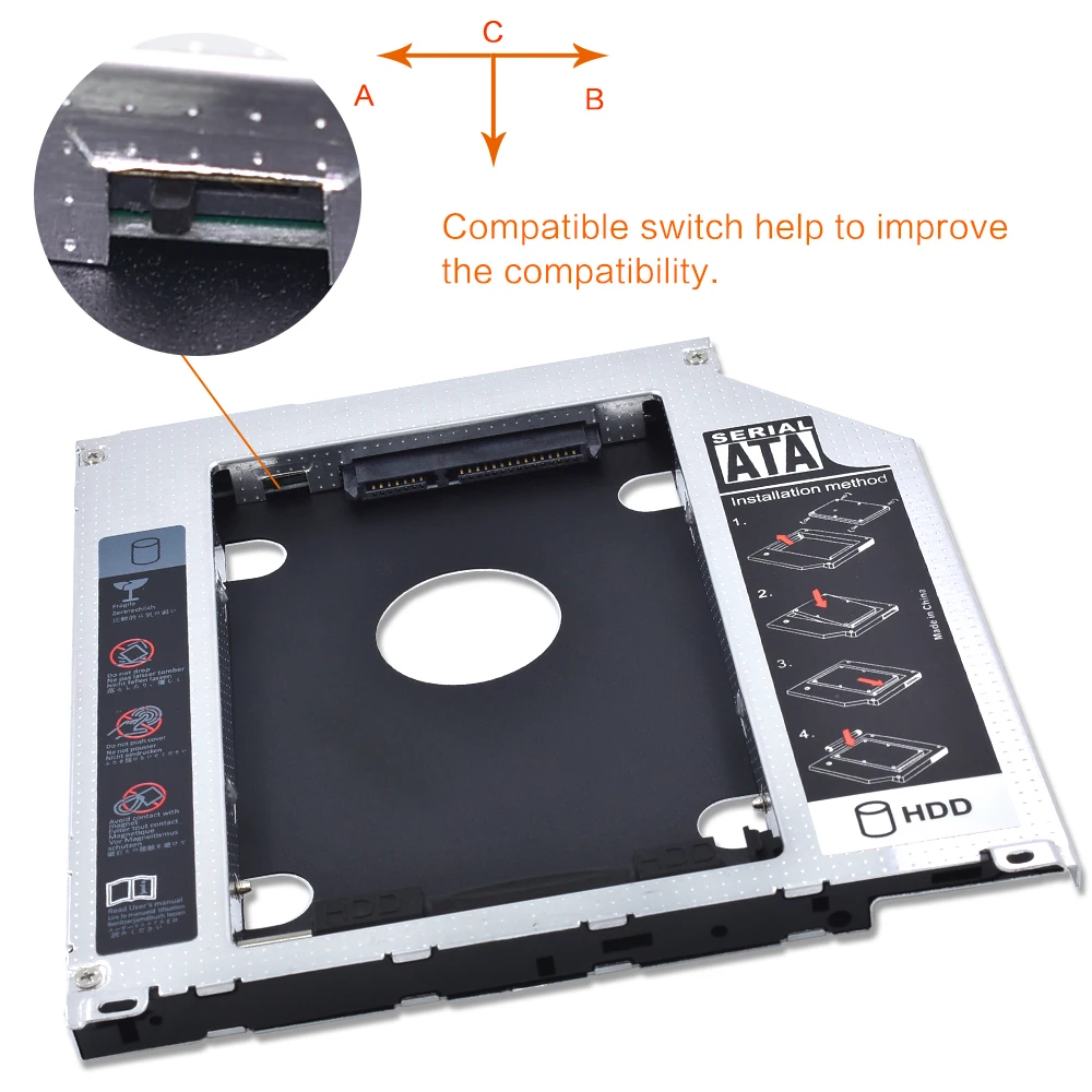 TISHRIC алюминиевый корпус для второго жесткого диска 9 5 мм SATA 3 0 Optibay Apple Macbook Pro Air 13