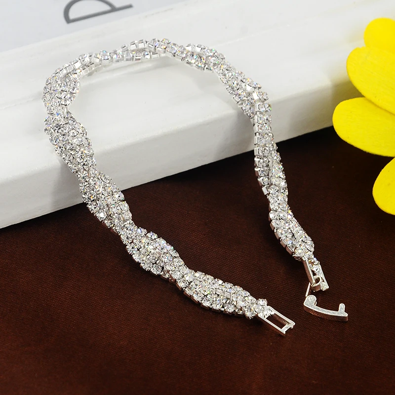 2016 новое поступление светильник браслеты серебряного цвета с кристаллами для