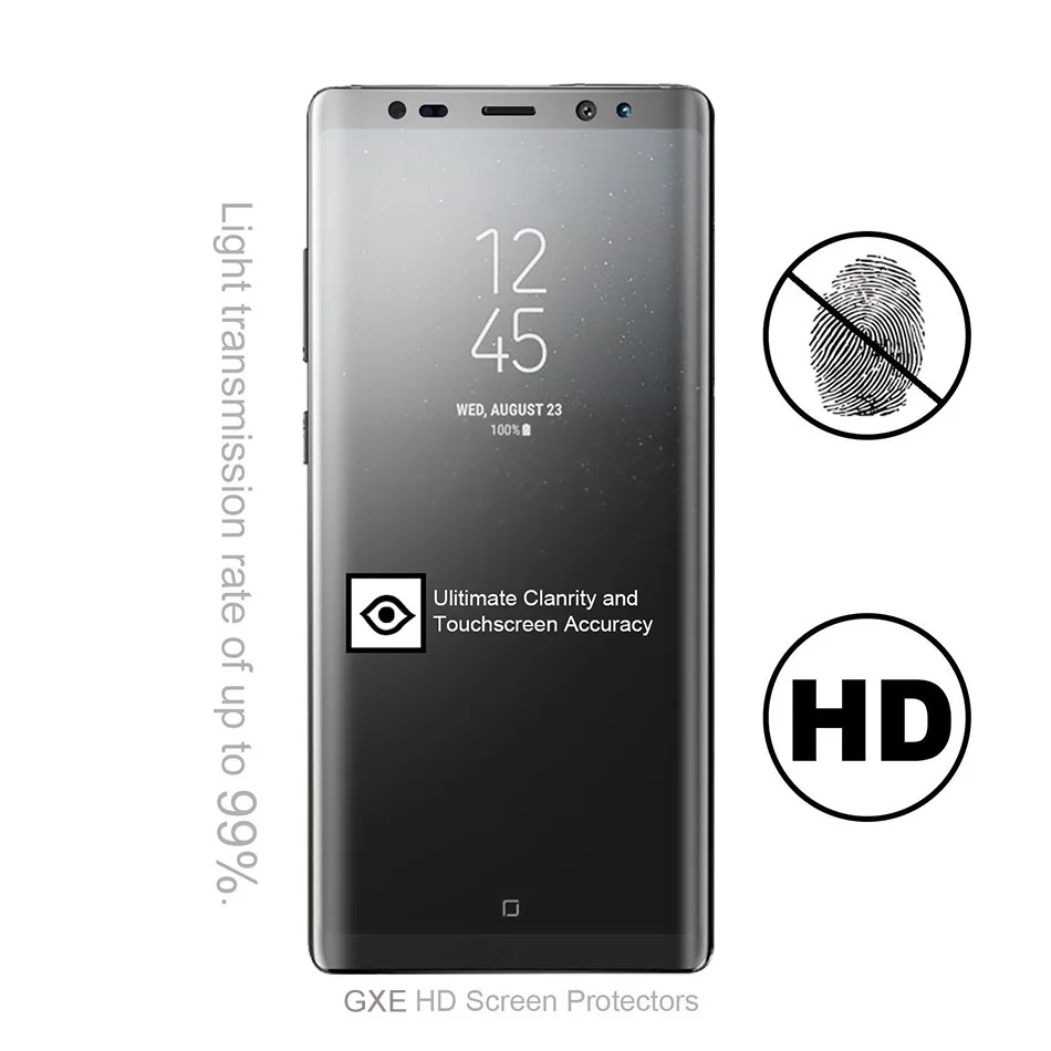 Мягкая пленка против отпечатков пальцев для Samsung Galaxy S8 + Plus Note 8 3D изогнутая полная
