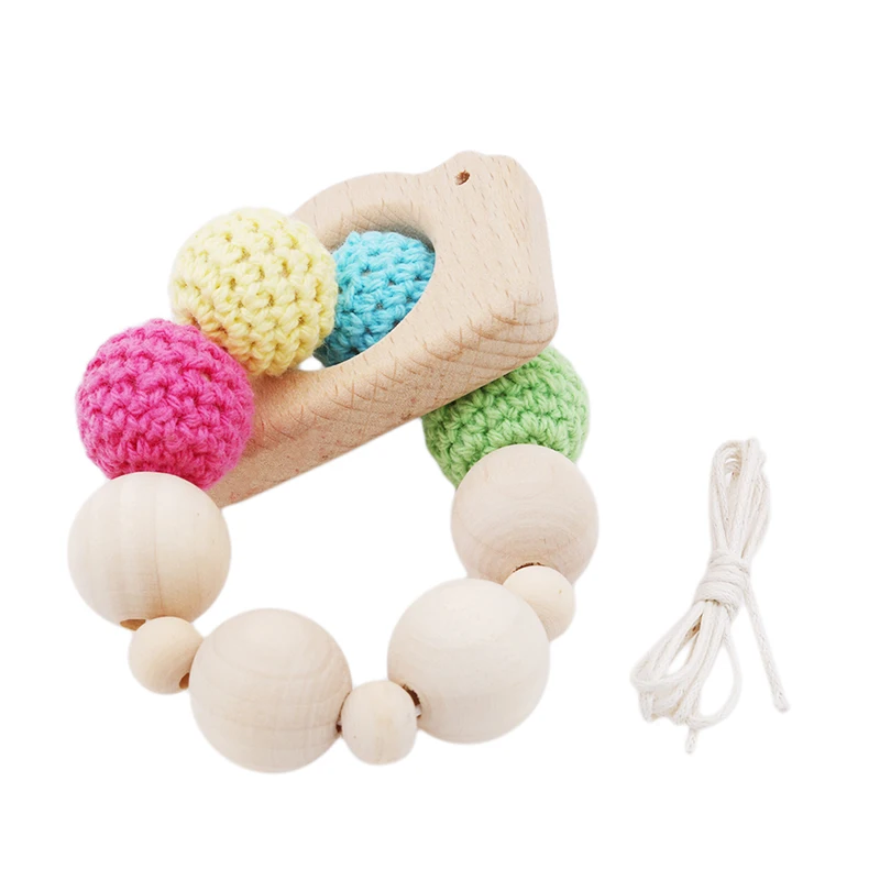 Прекрасный мультфильм Дерево Прорезыватель бук игрушка крючком бусины