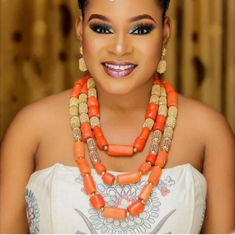 White Coral Beads Jewelry Set Wedding necklace Earrings 4 Layers Plated Gold Balls Dubai Free Ship 2018 Fashion | Украшения и