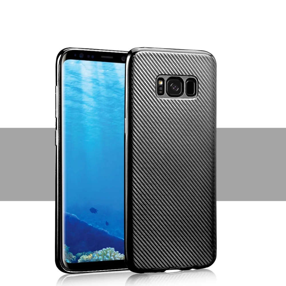 Углеродное волокно для samsung galaxy s8 plus Роскошные брендовые мягкие полная защита 360