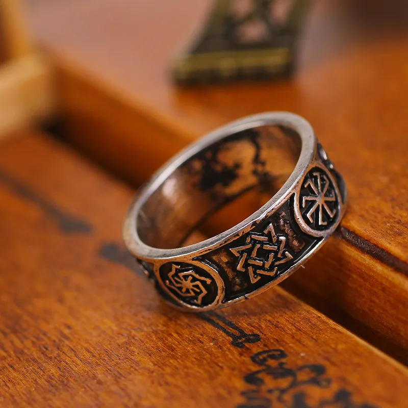 Винтажные славянские кольца Коловрат звезда России амулет знак наборы Bague кольцо Мужские языческие украшения кольцо 10 шт