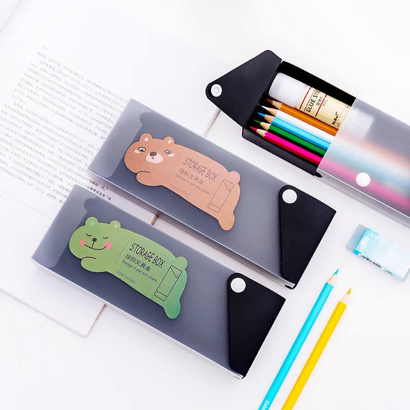 Coloffice красивый мультяшный ПВХ пенал защелкивающийся кнопочный ящик ручка