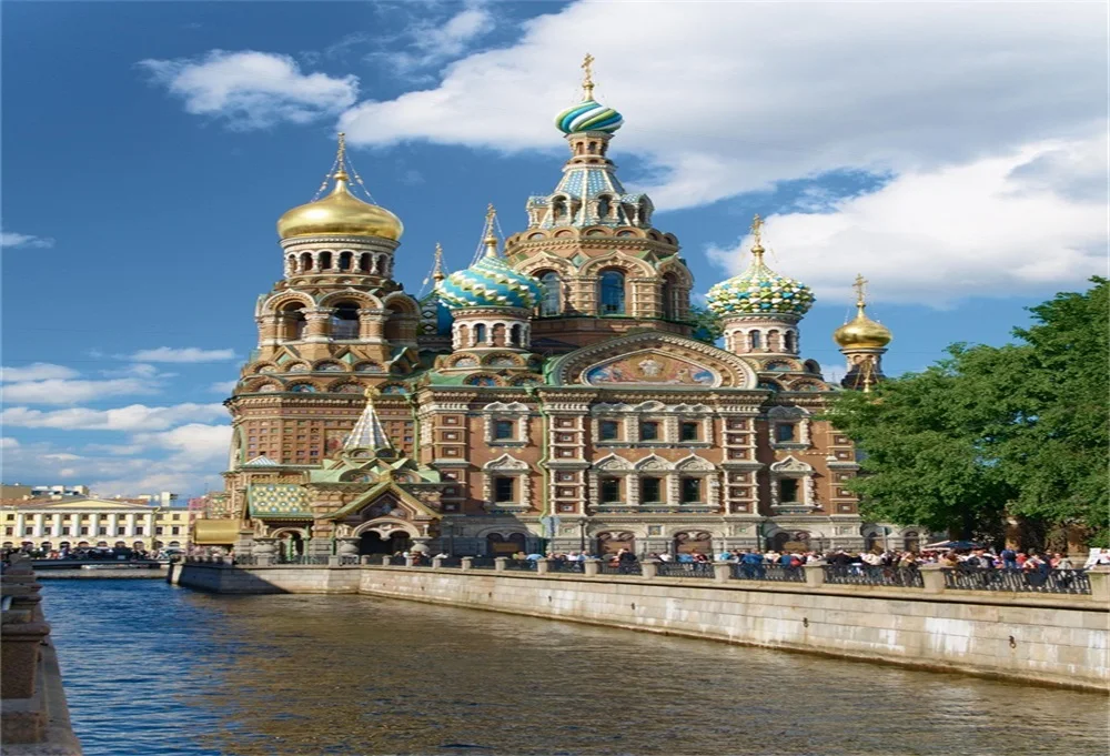 Laeacco Eid праздник Винтаж дворец мост через реку живописные Фото фоны