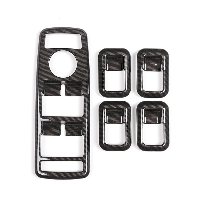 

5pcs Carbon For Mercedes Benz A B W246 C W204 E GLE W166 GLA X156 CLA W117 GLK Class ABS Window Lift Switch Button Frame Trim