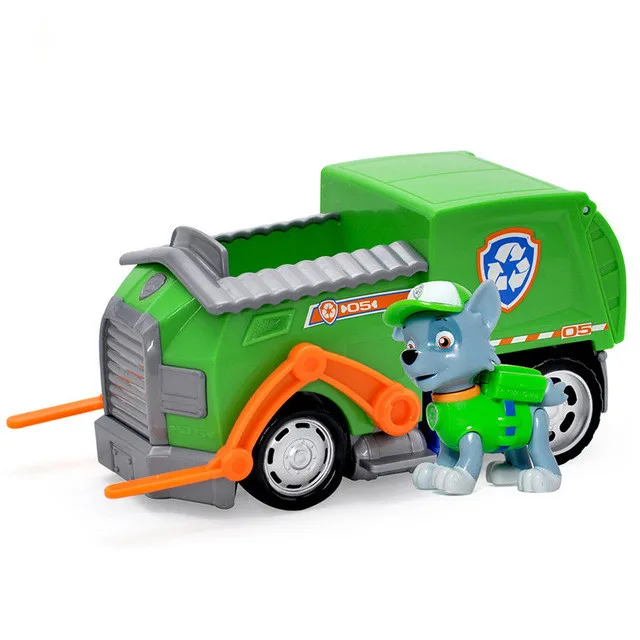 Rocky Натуральная кожа с принтом из мультфильма «Щенячий патруль dag патрульная машина зума на воздушной подушке щенок ла, Patrulla Canina, игрушка автомобиля для собак дорожно-патрульной службы игрушки - Цвет: Rocky