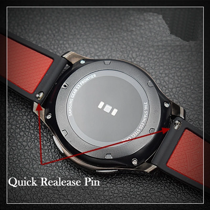Ремешок силиконовый для Samsung Gear S3 Classic/Frontier резиновый черный браслет наручных