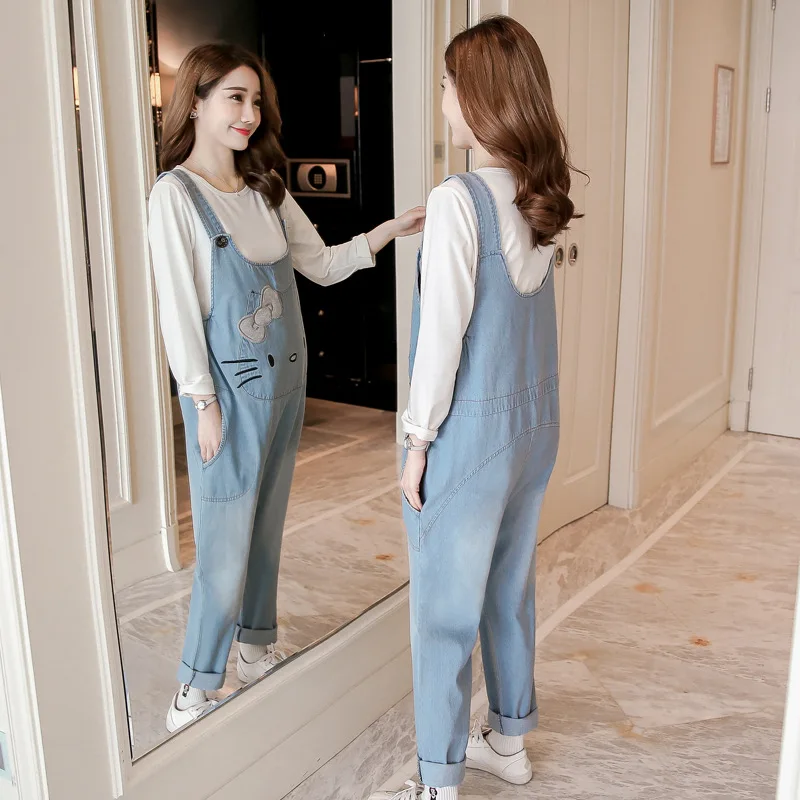 Деним джинсы для беременных Комбинезоны Теплые брюки 2020 осень Беременные