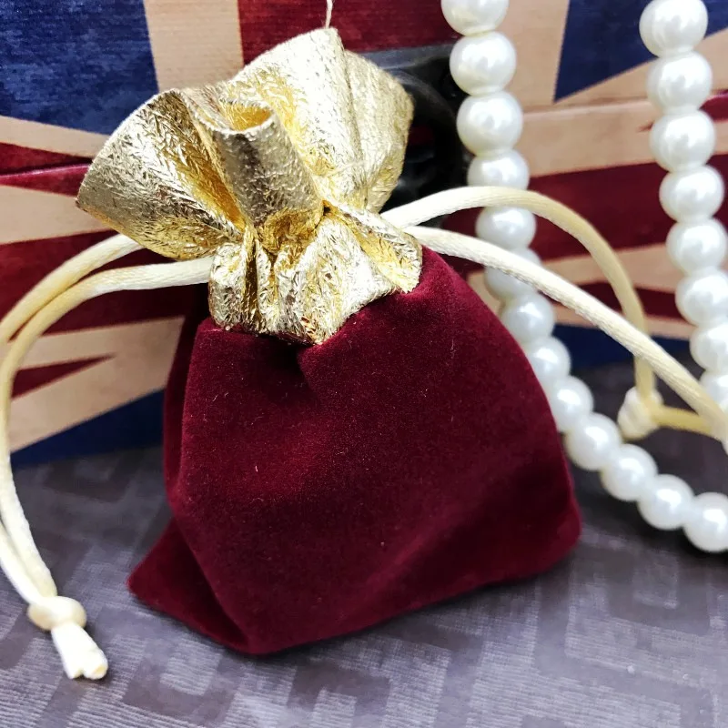 7 фиолетовый высококачественный бархат сумки золотые украшения рисунок подарок