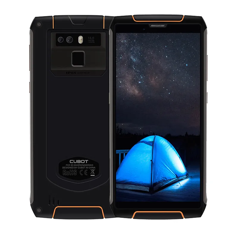 Черный Cubot King Kong 3 IP68 водонепроницаемый прочный телефон NFC 6000 мАч большая батарея Android 8,1 4 Гб+ 64 Гб type-C Быстрая зарядка MT6763T Восьмиядерный - Цвет: Черный
