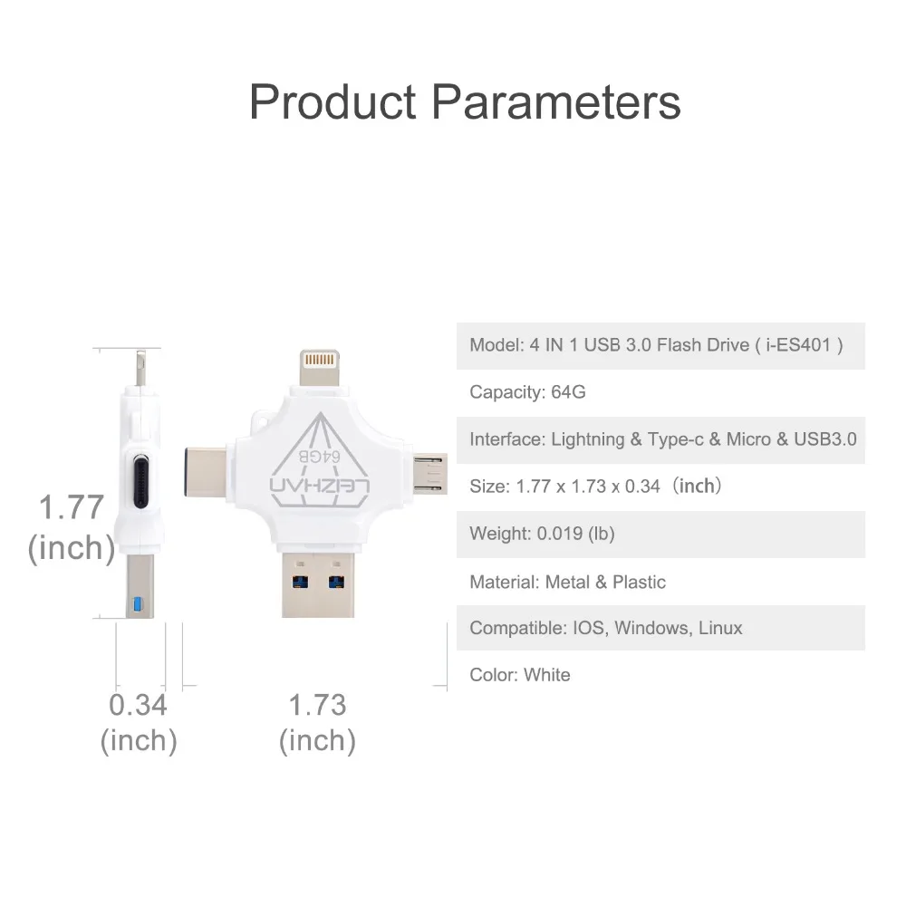 LEIZHAN ручка Drivefor iphone iPad для Android телефонов USB флэш накопитель 128 Гб 64 32 16 micro sd карты