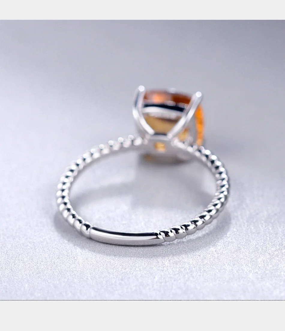 GEM'S балетные костюмы камень по месяцу рождения 2.60ct Круглый Натуральный Цитрин обручальное кольцо для женщин 925 пробы серебро бренд классический ювелирные изделия