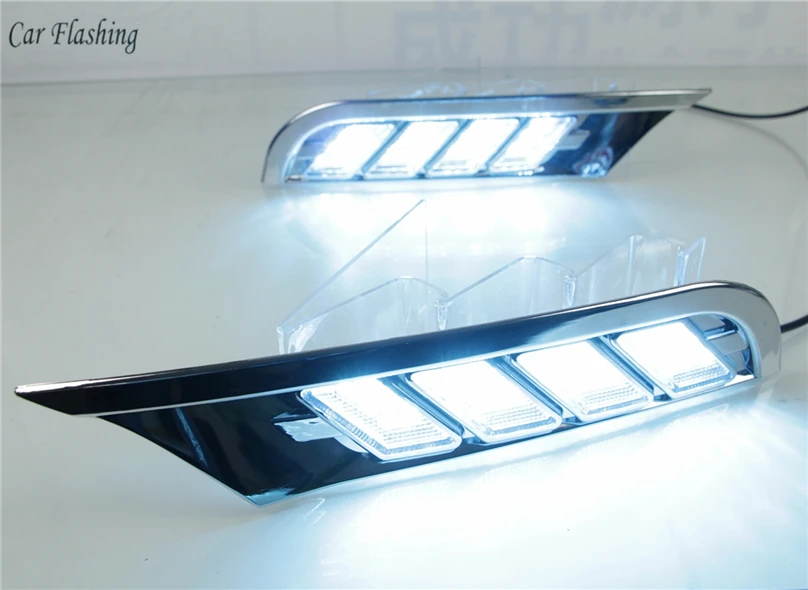 Автомобильный мигающий 2 шт. для Nissan Kicks светодиодный DRL с поворотным сигналом дневное Вождение ходовой светильник Дневной светильник 12 В ABS противотуманная фара