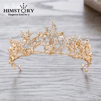 himstory baroque crown gold leaf tairas dragonfly bridal hair accessories princess bridal headdress women hair ornaments