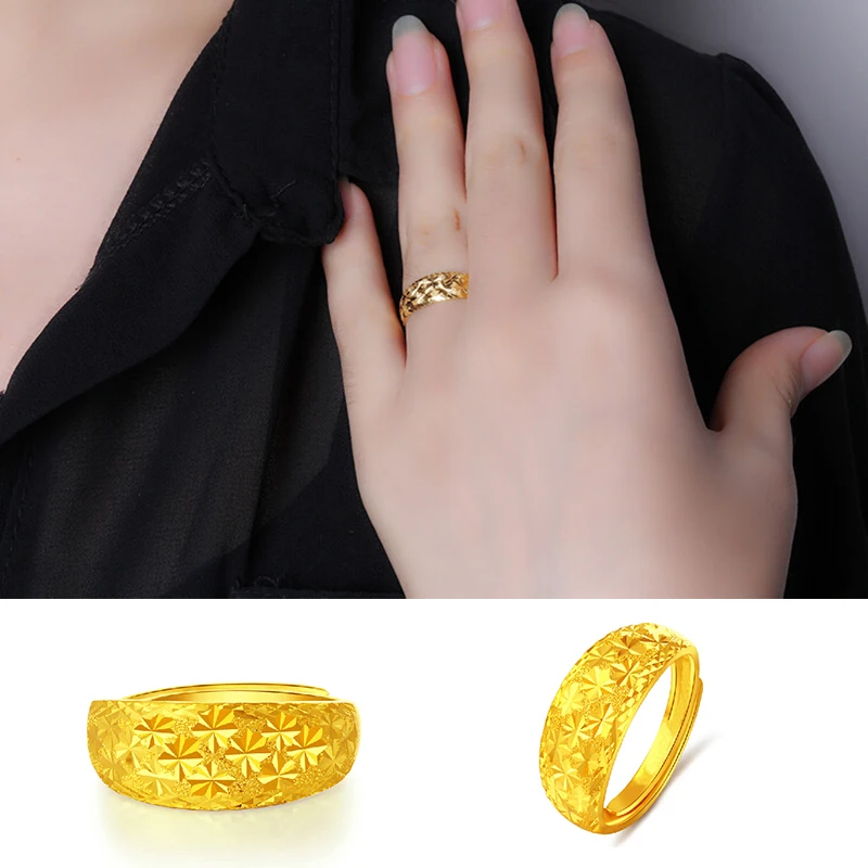 Лидер продаж высококачественные Регулируемые кольца из 24 каратного золота для