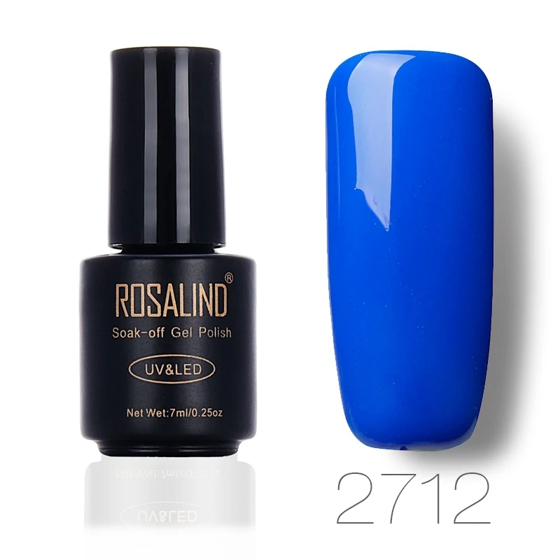 ROSALIND 7 мл Лак для ногтей великолепный цвет Гель-лак для ногтей Vernis полуперманентное верхнее покрытие Базовое покрытие Гель-лак для ногтей Гель-лак - Цвет: 2712