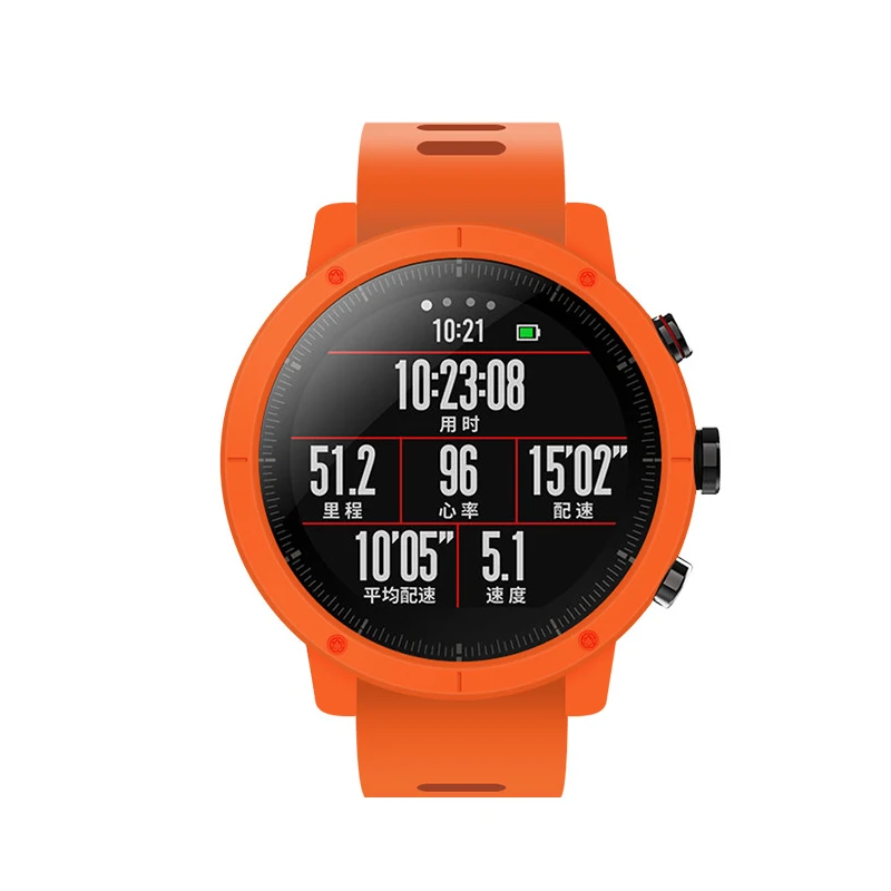 orange PC защитный чехол для Xiaomi Huami Amazfit Stratos 2 2s Чехол для смарт часов полный защитный чехол s красочный чехол для часов - Цвет: orange