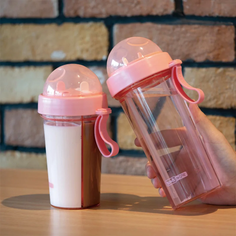 Креативная удобная чашка с двойной соломинкой большая емкость мужская и женская