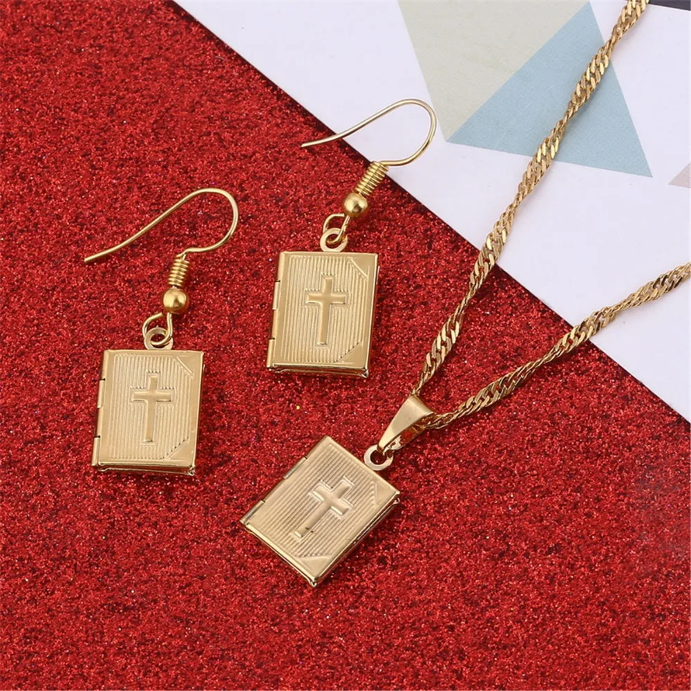 Маленькое милое ювелирное изделие с изображением Иисуса 24 К золотой цвет