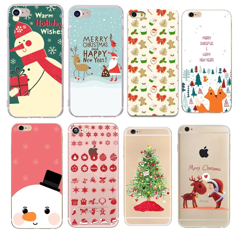 Милый чехол с Санта Клаусом для iphone X мультяшным рождественским рисунком модные