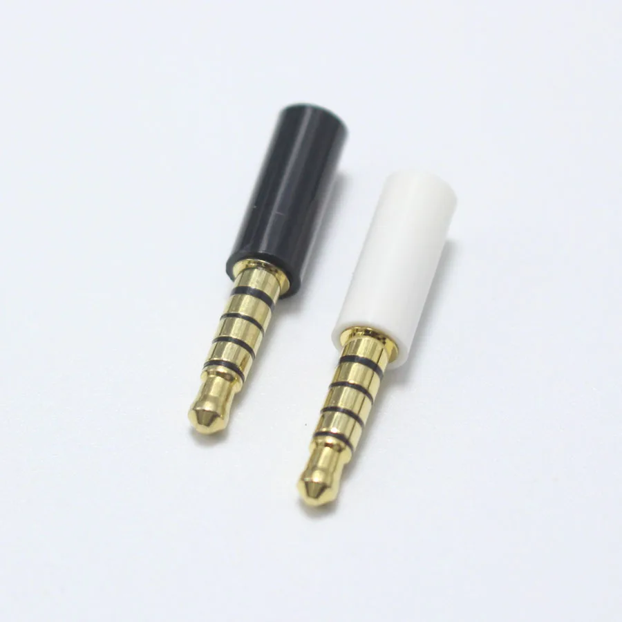 1pcs 3.5mm 5pole Stereo Plug White Black Gold-plated DIY Repair Headphone Male Plugs Audio Cable Connector for Sony OD4.0mm2 |