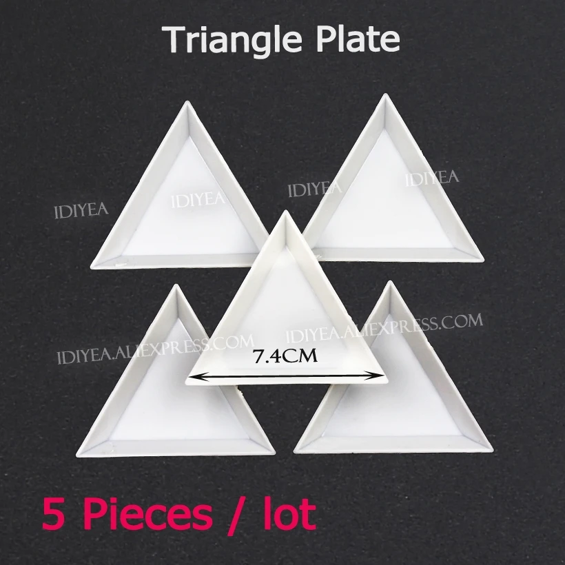 Triangle Plate Trangle чашки круглые пластины кристаллы лоток для переноски аксессуары камни бусины Стразы блестящие стразы в DIY коробка для ногтей - Цвет: Triangle Plate